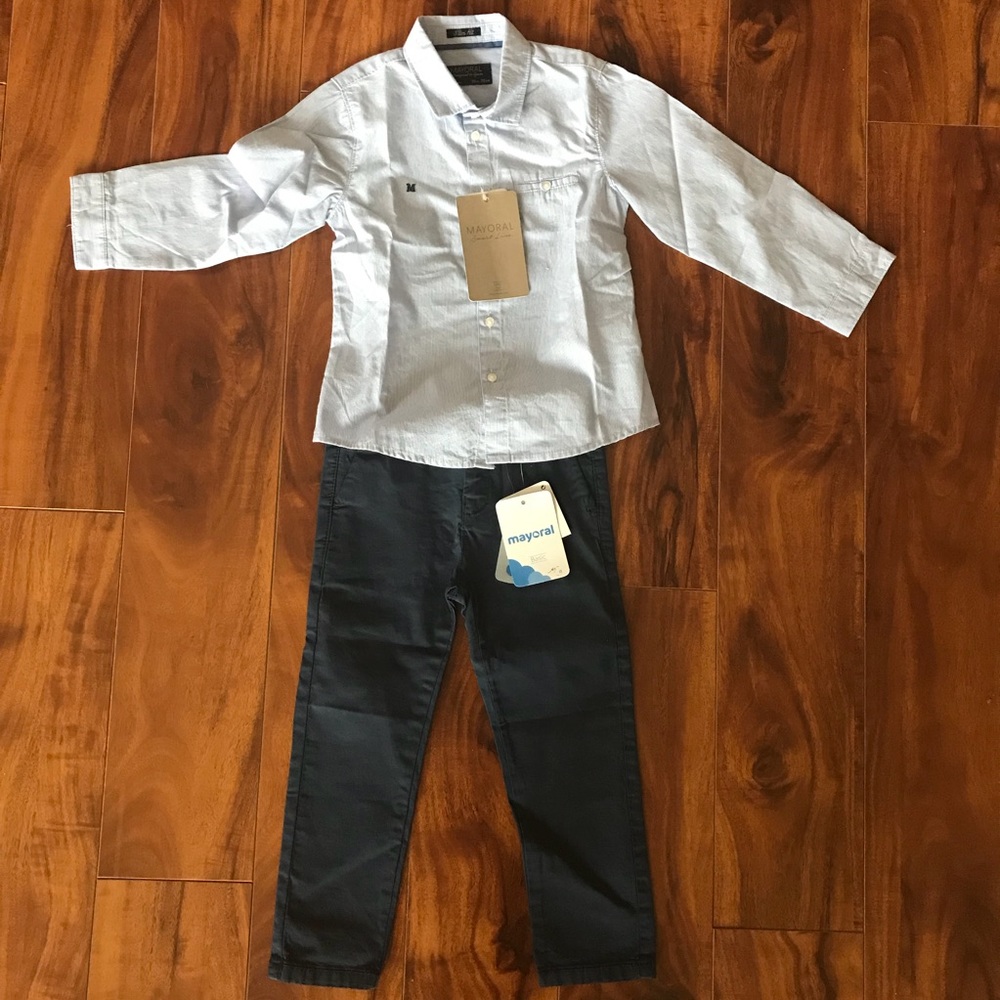 Mayoral navy twill trousers, new with tags, sz3